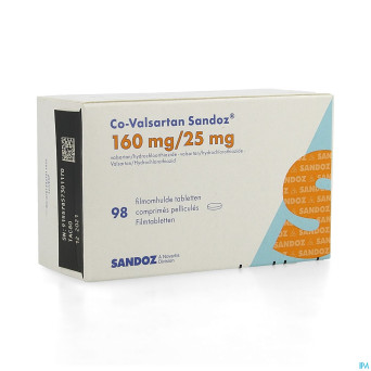 Co valsartan sandoz 160 mg/25,0 mg comp pell 98