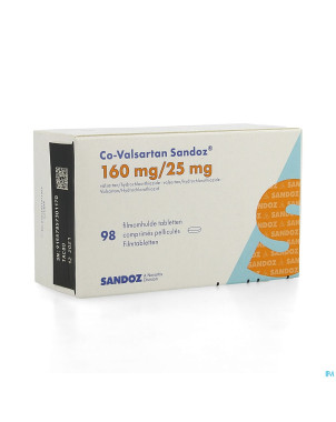 Co valsartan sandoz 160 mg/25,0 mg comp pell 98
