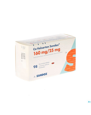 Co valsartan sandoz 160 mg/25,0 mg comp pell 98
