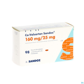 Co valsartan sandoz 160 mg/25,0 mg comp pell 98