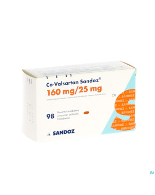 Co valsartan sandoz 160 mg/25,0 mg comp pell 98