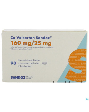 Co valsartan sandoz 160 mg/25,0 mg comp pell 98
