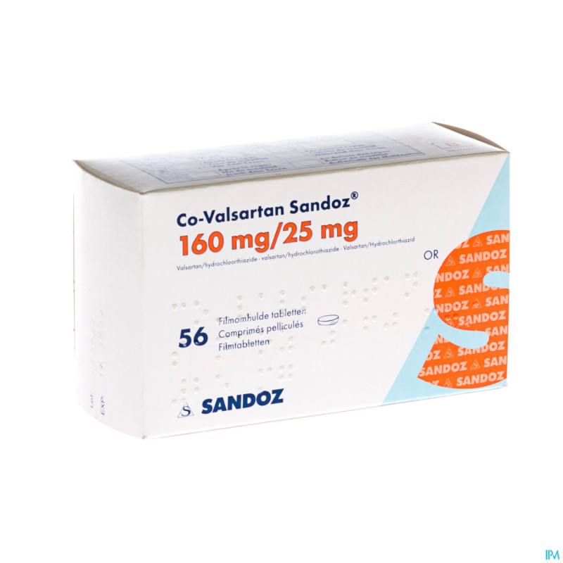 Co valsartan sandoz 160 mg/25,0 mg comp pell 56