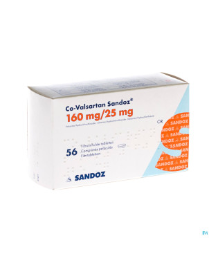 Co valsartan sandoz 160 mg/25,0 mg comp pell 56