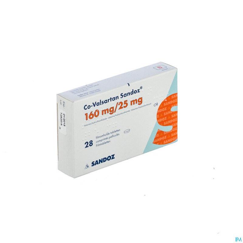 Co valsartan sandoz 160 mg/25,0 mg comp pell 28