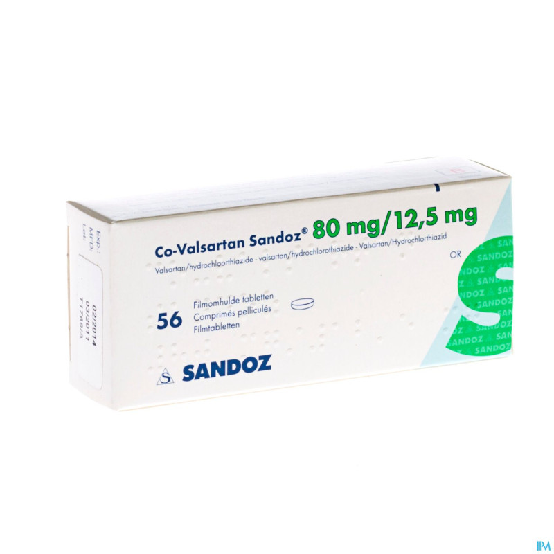 Co valsartan sandoz 80 mg/12,5 mg comp pell 56