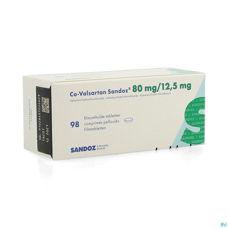 Co valsartan sandoz 80 mg/12,5 mg comp pell 98