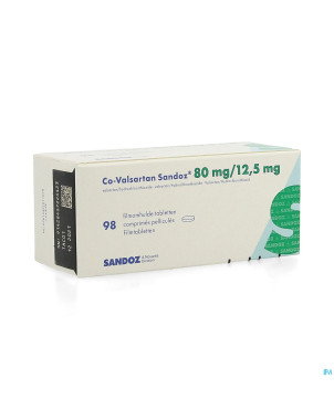 Co valsartan sandoz 80 mg/12,5 mg comp pell 98