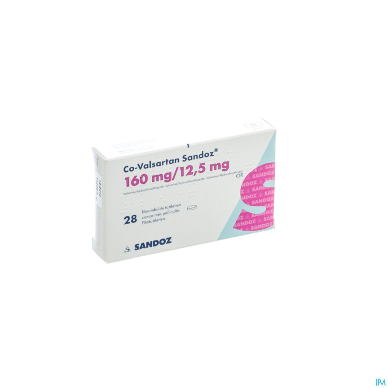 Co valsartan sandoz 160 mg/12,5 mg comp pell 28