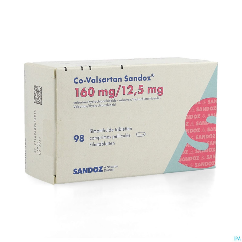 Co valsartan sandoz 160 mg/12,5 mg comp pell 98