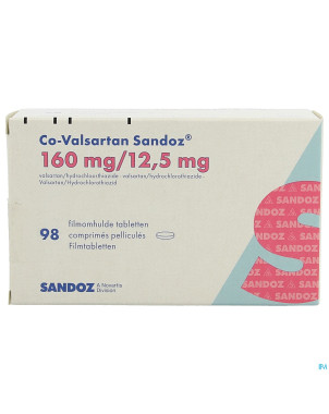 Co valsartan sandoz 160 mg/12,5 mg comp pell 98