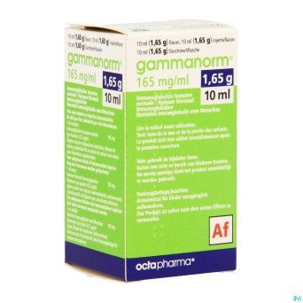 Gammanorm 165 mg/ml octapharma fl inj 10ml