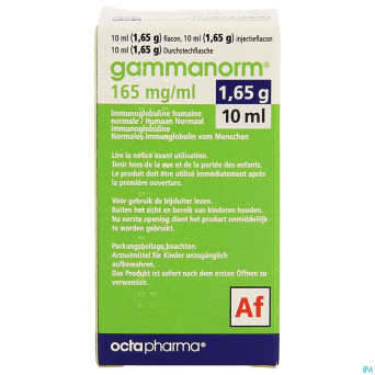 Gammanorm 165 mg/ml octapharma fl inj 10ml