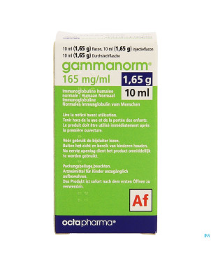 Gammanorm 165 mg/ml octapharma fl inj 10ml