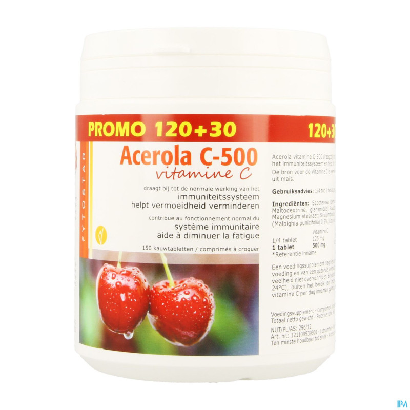 Acerola 500    comp 120+30 gratuit