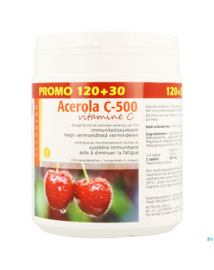 Acerola 500    comp 120+30 gratuit