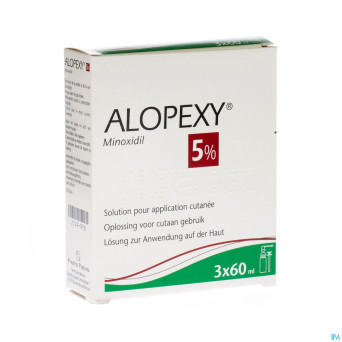 Alopexy 5 % liquid fl plast pipette 3x60ml