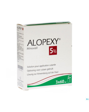 Alopexy 5 % liquid fl plast pipette 3x60ml