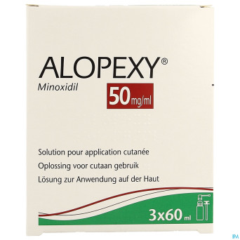 Alopexy 5 % liquid fl plast pipette 3x60ml