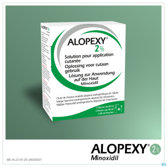 Alopexy 2 % liquid fl pipette/spray 3x60ml