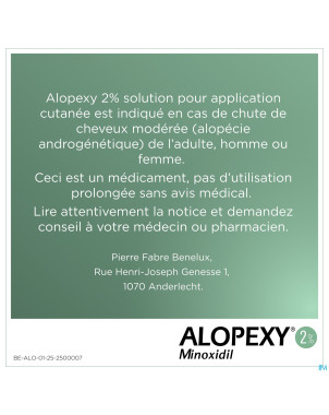 Alopexy 2 % liquid fl pipette/spray 3x60ml