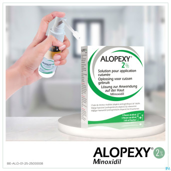 Alopexy 2 % liquid fl pipette/spray 3x60ml