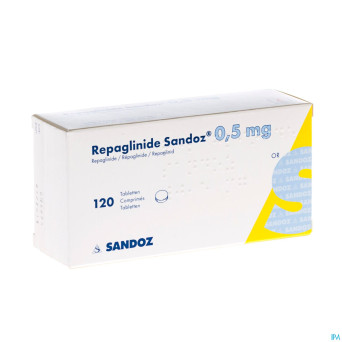 Repaglinide sandoz 0,5 mg tabl 120 alu blister