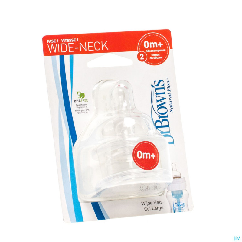 Dr brown tetine level 1 pour wide neck 2    escos