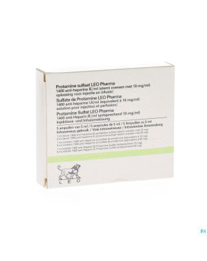 Sulfate de protamine leo pharma amp 5 x 5 ml