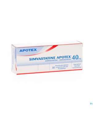 Simvastatine apotex 40 mg comp pell  30 x 40 mg