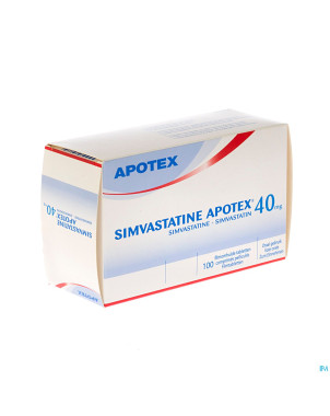 Simvastatine apotex 40 mg comp pell 100 x 40 mg