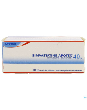 Simvastatine apotex 40 mg comp pell 100 x 40 mg