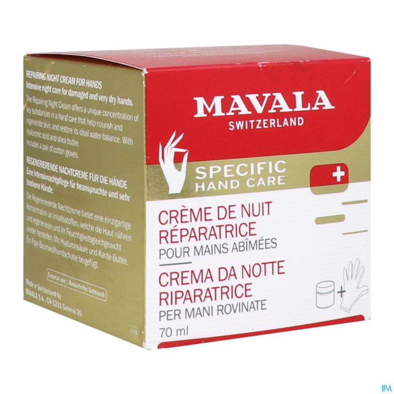 Mavala mains creme nuit reparatrice 75ml