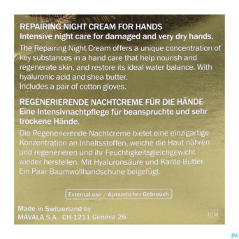 Mavala mains creme nuit reparatrice 75ml