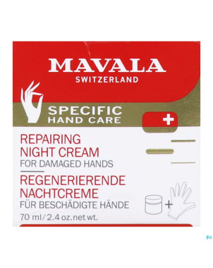 Mavala mains creme nuit reparatrice 75ml