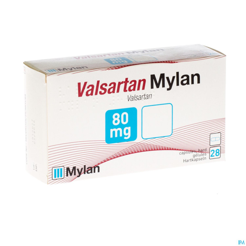 Valsartan mylan  80 mg caps  28 x  80 mg