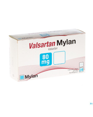 Valsartan mylan  80 mg caps  28 x  80 mg