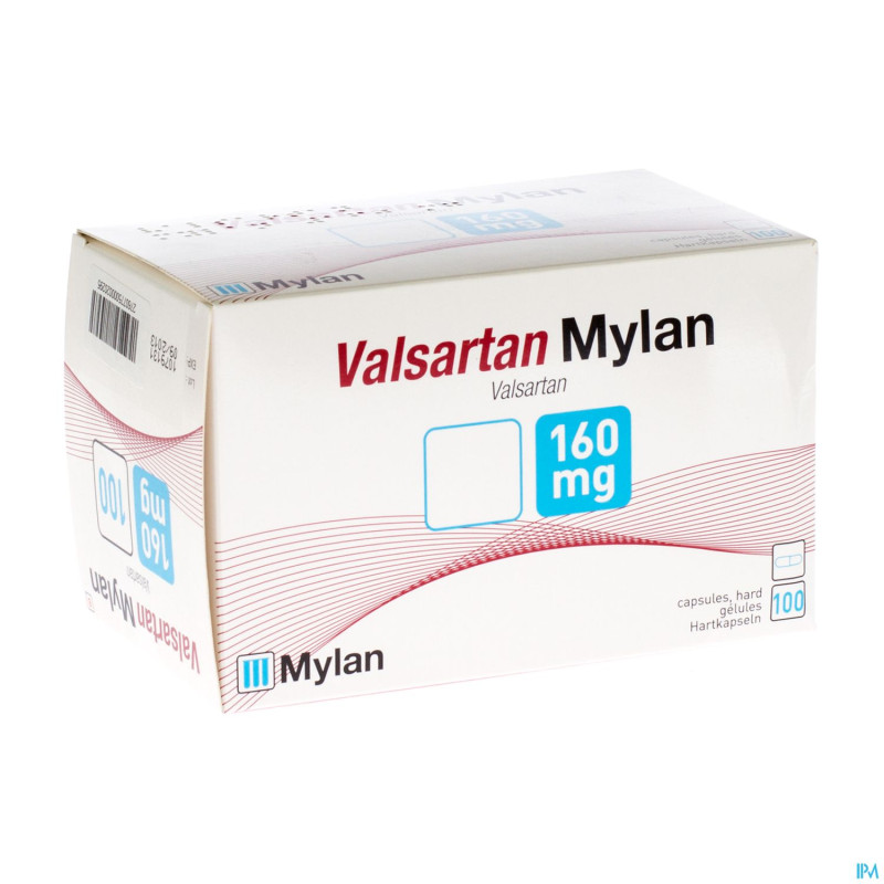 Valsartan mylan 160 mg caps 100 x 160 mg