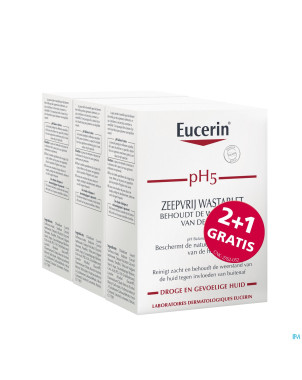Eucerin ph5 pain dermato s/savon 100g 2+1 gratuit