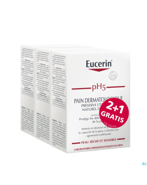 Eucerin ph5 pain dermato s/savon 100g 2+1 gratuit