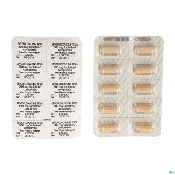 Levofloxacine teva comp 10 x 500 mg