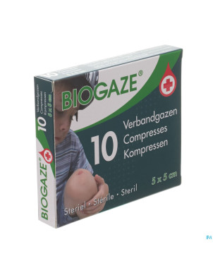 Biogaze compresse impregnee  5x 5cm 10