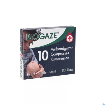 Biogaze compresse impregnee  5x 5cm 10