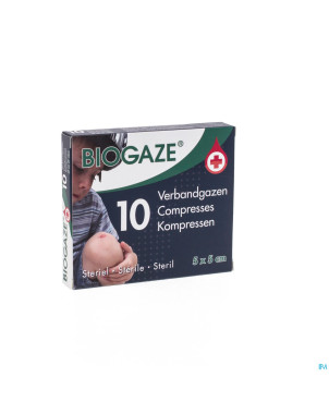 Biogaze compresse impregnee  5x 5cm 10