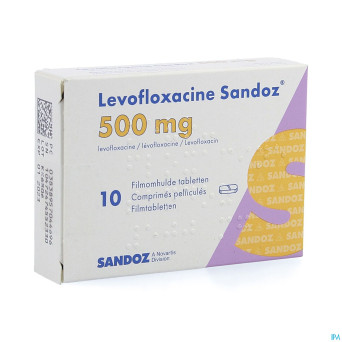 Levofloxacine sandoz comp pell 10 x 500 mg