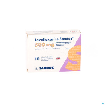 Levofloxacine sandoz comp pell 10 x 500 mg