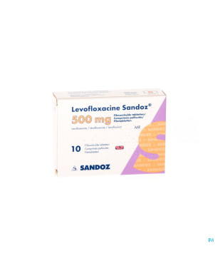 Levofloxacine sandoz comp pell 10 x 500 mg