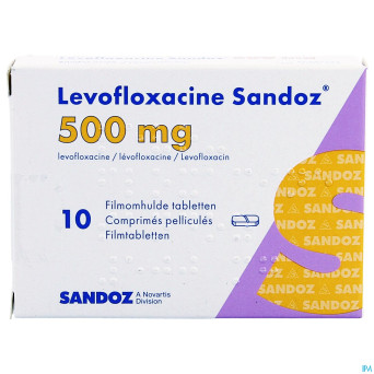 Levofloxacine sandoz comp pell 10 x 500 mg
