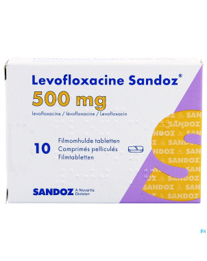 Levofloxacine sandoz comp pell 10 x 500 mg