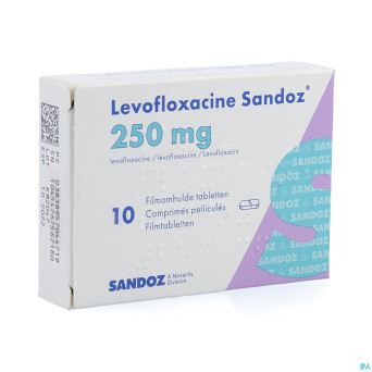 Levofloxacine sandoz comp pell 10 x 250 mg